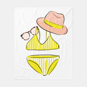 Couverture Polaire Détendez-vous au soleil - maillot de bain jaune