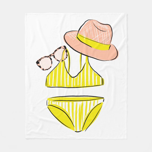 Couverture Polaire Détendez-vous au soleil - maillot de bain jaune (Devant)