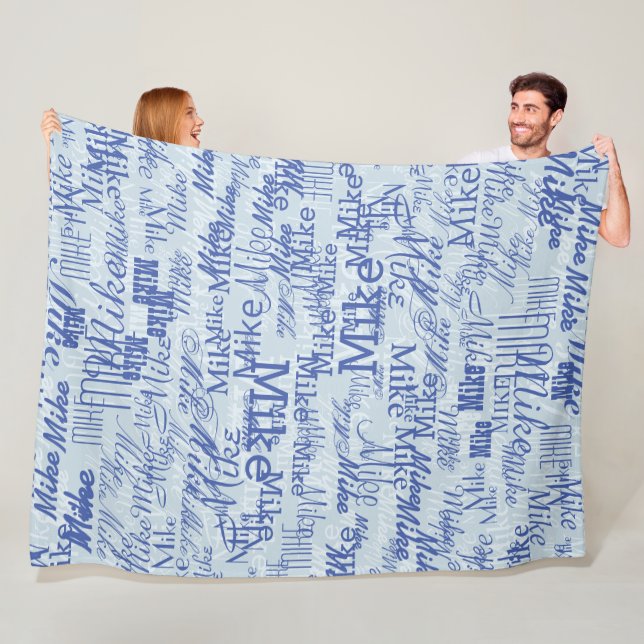 Couverture Polaire Deux calques (2 tons de bleu) Stamped Name tout-en (En situation)