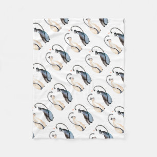 Couverture Polaire Deux chats amoureux
