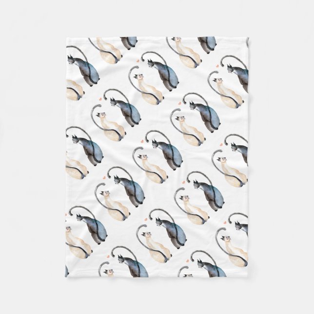 Couverture Polaire Deux chats amoureux (Devant)