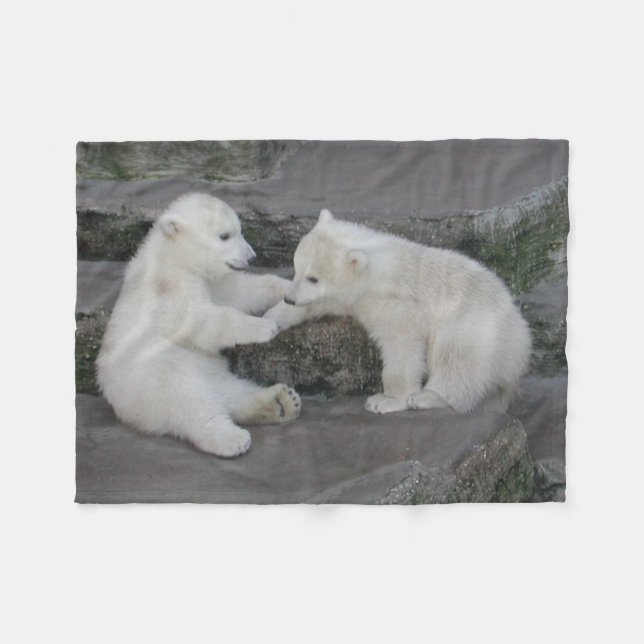 Couverture Polaire Deux Cubes Ours Polaires (Devant (Horizontal))