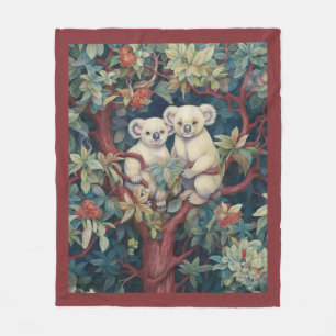 Couverture Polaire Deux Koalas surmontent une gomme Blanche en polair