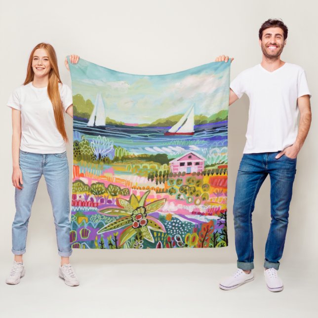 Couverture Polaire Deux voiliers et chalet (En situation)