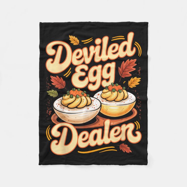 Couverture Polaire Deviled Egg Er Funny Retro Thanksgiving Food Quote (Devant)