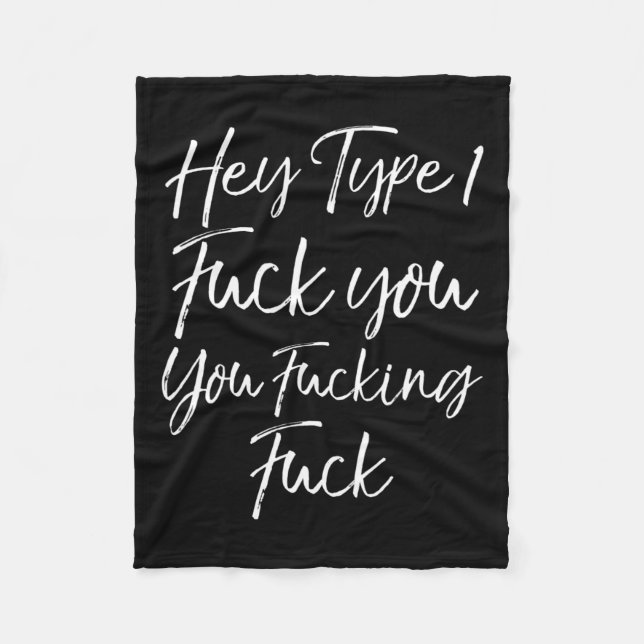 Couverture Polaire Diabète Fun Dit Hey Type 1 Fck You Fcck You Fccd (Devant)