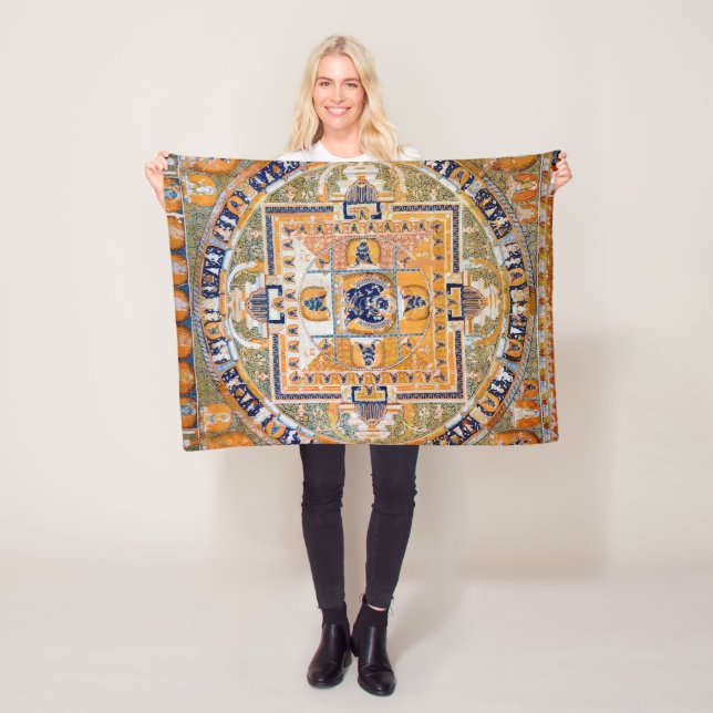 Couverture Polaire Diagramme cosmique Mandala pour la méditation (En situation)