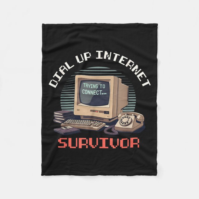 Couverture Polaire Dial Up Internet Survivor Funny Retro Computer Lov (Devant)