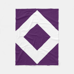 Couverture Polaire Diamant Profond Violet, Bordure Blanche Gras