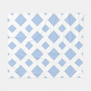 Couverture Polaire Diamants bleu clair sur blanc
