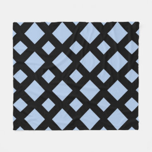 Couverture Polaire Diamants bleus clairs sur noir