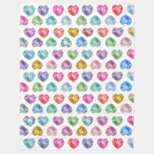 Couverture Polaire Diamond Heart Aquarelle Motif mignon Pastel Girly
