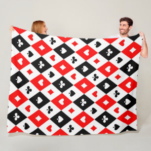 Couverture Polaire Diamonds Coeurs Pique Clubs Jouer Cartes Motif