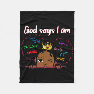 Couverture Polaire Dieu Dit Que Je Suis Black Melanin Girls Toddler P
