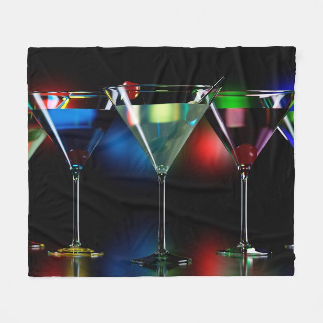 Couverture Polaire Différents cocktails dans des lunettes à martini é (Devant (Horizontal))