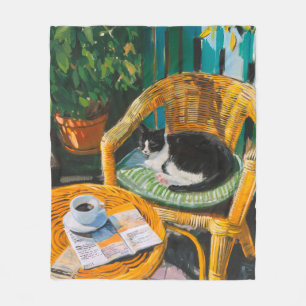 Couverture Polaire Dimanche matin Peinture confortable pour chat et