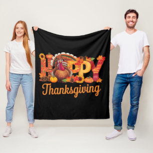 Couverture Polaire Dindes de Thanksgiving heureux tombent