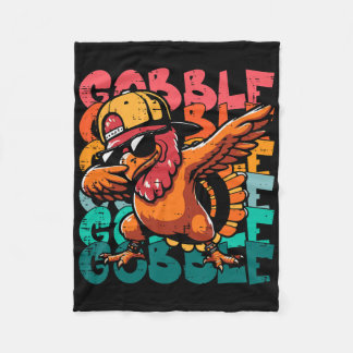Couverture Polaire Dindon de Thanksgiving Dab gloussement drôle garço