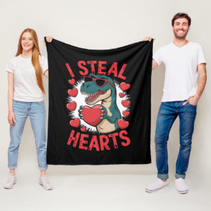 Couverture Polaire Dinosaure de la Saint-Valentin Je vole les cœurs A