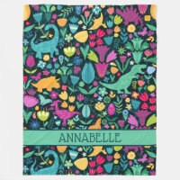 Dinosaure Floral Folk Silhouettes Belles Filles