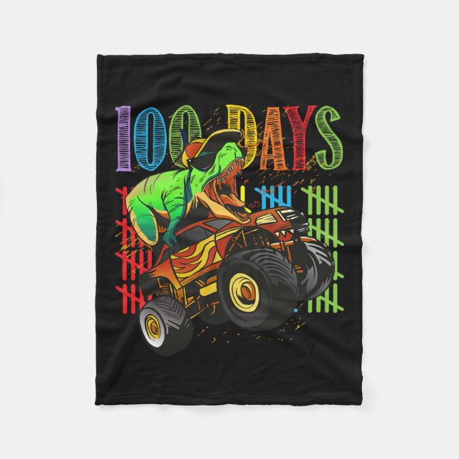 Couverture Polaire Dinosaure Monter Un Camion Monster 100 Jours D'Éco (Devant)