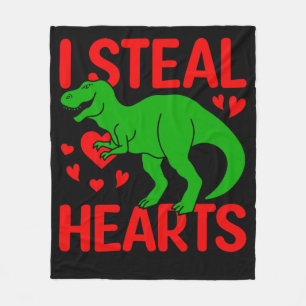 Couverture Polaire Dinosaure Vert Valentine I Voler Coeurs