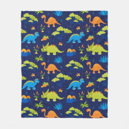 Couverture Polaire Dinosaures à blanc