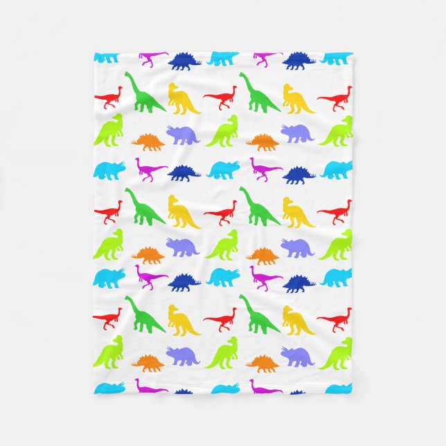 Couverture Polaire Dinosaures colorés (Devant)