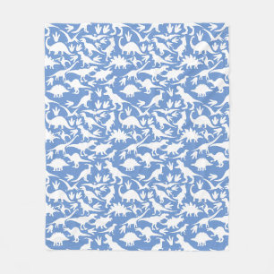 Couverture Polaire Dinosaures motif 01 w. BG LBlue