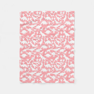 Couverture Polaire Dinosaures motif 01 w. BG rose