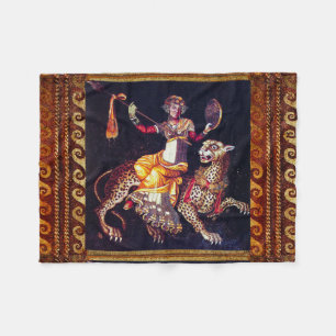 Couverture Polaire DIONYSOS AVEC LA SPEAR ÉQUITATION LEOPARD Grecque