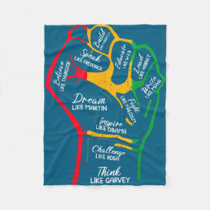 Couverture Polaire Dirigeants noirs inspirants poing levé main noire