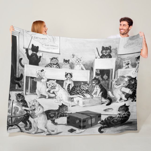 Couverture Polaire Discipline de la classe de chats, Louis Wain (En situation)