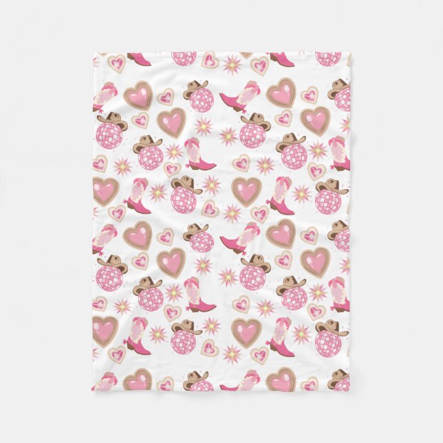 Couverture Polaire Disco Cowgirl Valentine Small Fleece Blanket (Devant)