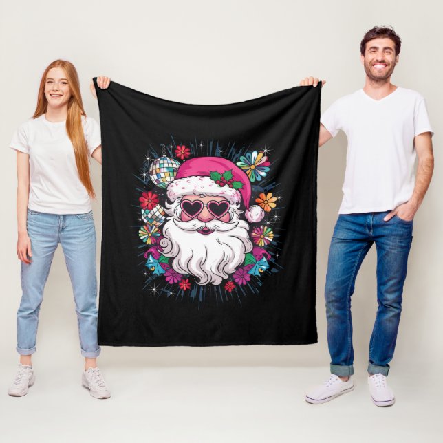 Couverture Polaire Disco Rose Père Noël Noël Fête de Noël Drôle (En situation)