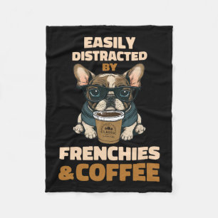 Couverture Polaire Distrait Par Chiens Français Bulldog Frenchie Coff