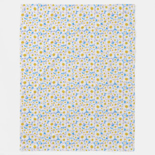 Couverture Polaire Ditzy Daisy Daisy sur Blue Custom Fleece Blanket