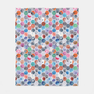 Couverture Polaire Divers Hexagones marbrés
