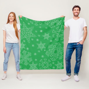 Couverture Polaire Dk Green Christmas BG Snowflake Boarpart Clipart T