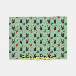 Couverture Polaire Doberman Portrait