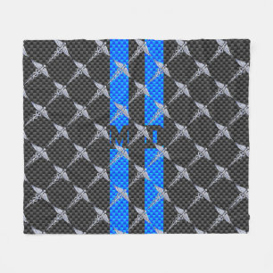 Couverture Polaire Docteur Médicale MD Caduceus sur les bandes bleues