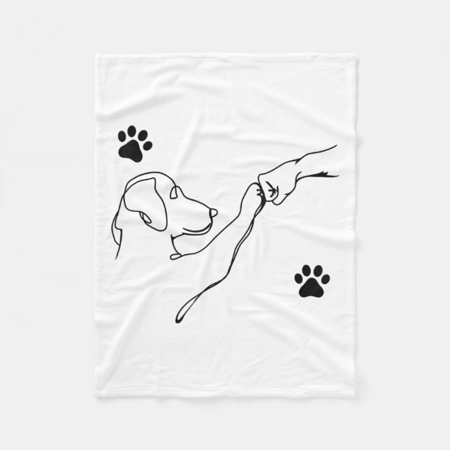 Couverture Polaire Dog And People Punch Hand Dog Friendship Fist Bump (Devant)