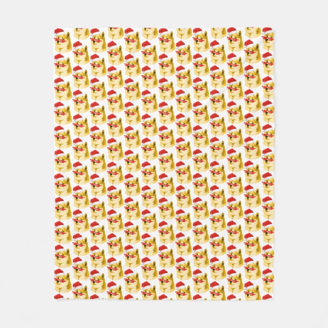 COUVERTURE POLAIRE DOGECOIN NOEL MERRY DOGEMAS (Devant)