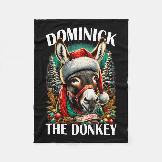 Couverture Polaire Dominick L'âne Drôle Noël Italien Christ (Devant)