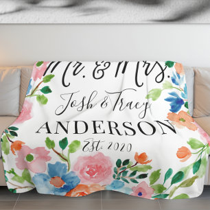 Couverture Polaire Don mariage Pour Couple, Customisé M. Et Mme.