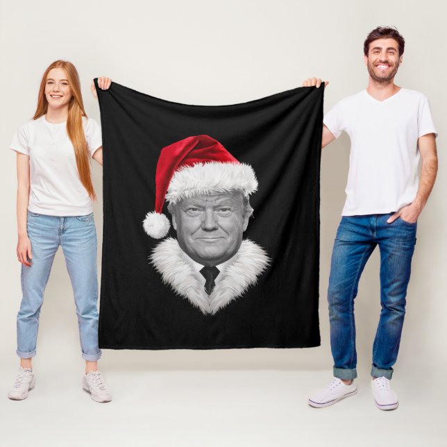 Couverture Polaire Donald Trump Christmas Funny Santa Hat Don (En situation)