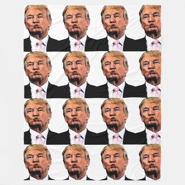 COUVERTURE POLAIRE DONALD TRUMP GRAND BLANCHET DE FLECETTE (Devant)