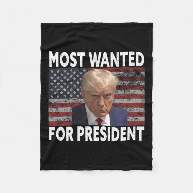 Couverture Polaire Donald Trump Plus Recherché Pour Le Président 2024 (Devant)