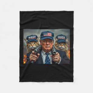Couverture Polaire Donald Trump Rendre les chats en sécurité Casquett