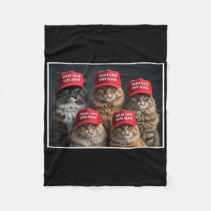 Couverture Polaire Donald Trump Rendre les chats en sécurité Casquett